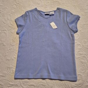 Talbots girls size 8 light blue short sleeve shirt NEW